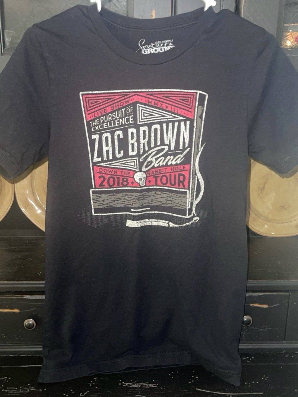 Zac Brown Band Shirt Mens Size Black 2018 Down The Rabbit Hole Tour Concert Tee